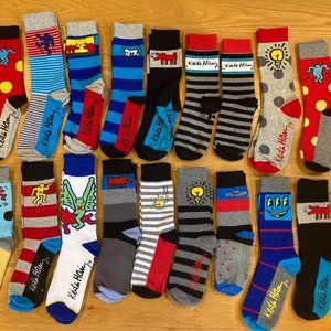 Men's Keith Haring Dress Socks Size 9-13 Lot Artist Pop Art NYC